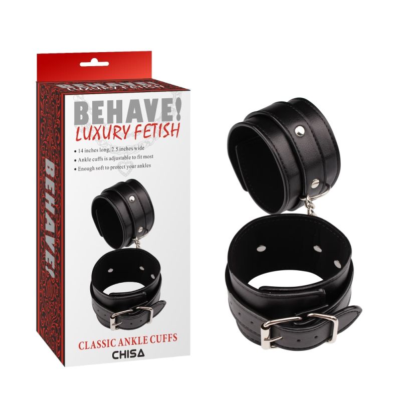 Оковы Chisa Behave!Luxury Fetish с металлической фурнитурой, чёрные вид 2