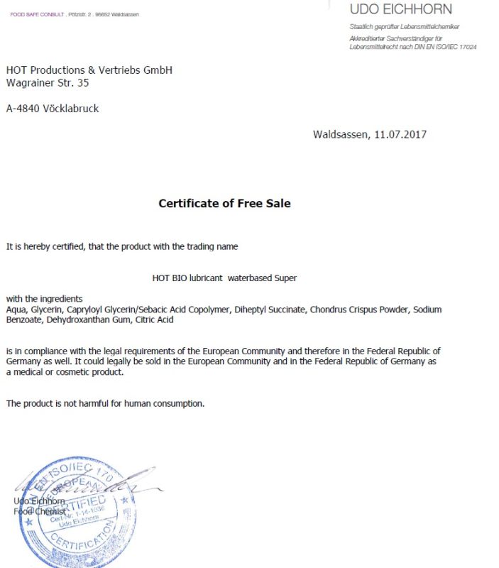 Органический лубрикант на водной основе Hot Bio Lube Super, 150 мл вид 4