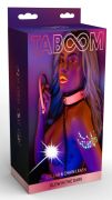 Ошейник с светящимся в темноте поводком Taboom Glow In the Dark Collar and Chain Leash, розовый
