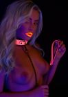Ошейник с светящимся в темноте поводком Taboom Glow In the Dark Collar and Chain Leash, розовый вид 6