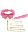 Ошейник с поводком Taboom Malibu Collar and Leash из веганской кожи, розовый вид 8