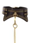 Ошейник с заклепками и поводком Taboom Vogue Studded Collar and Leash, веганская кожа, черный вид 10