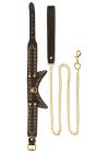 Нашийник із заклепками та повідцем Taboom Vogue Studded Collar and Leash, веганська шкіра, чорний вид 11