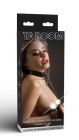 Ошейник широкий с поводком Taboom Luxury Bondage Essentials черный вид 2