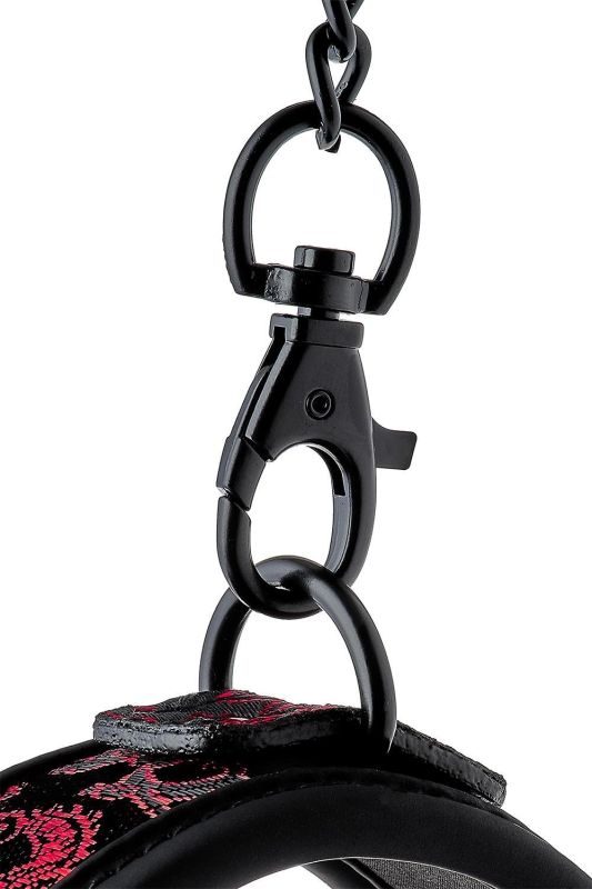 Нашийник з повідцем чорні Dream Toys Blaze Deluxe з червоним візерунком у вигляді вишивки вид 5