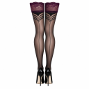 Панчохи Ballerina's Secret самофіксуючі з контрастним мереживним верхом, L/XL