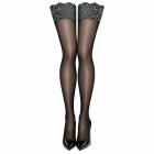 Панчохи самофіксуючі Ballerina's Secret з мереживним верхом, чорні, L/XL вид 2