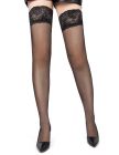 Панчохи з мереживним верхом Star Night, чорний вид 3