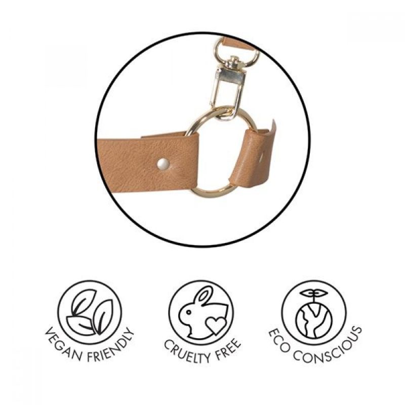 Пара браслетов на запястье и палец Bijoux Indiscrets MAZE Hand Bracelet Harness Brown, эко-кожа вид 8