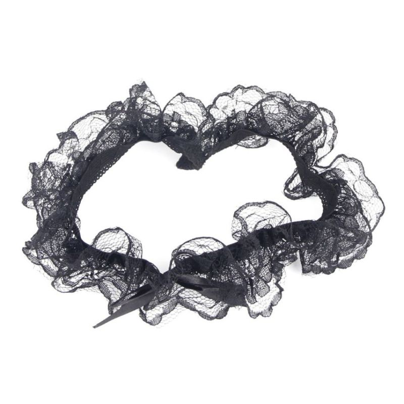 Пара сексуальних чорних мереживних підв'язок для ніг Star Night з бантиками (без коробки) вид 3