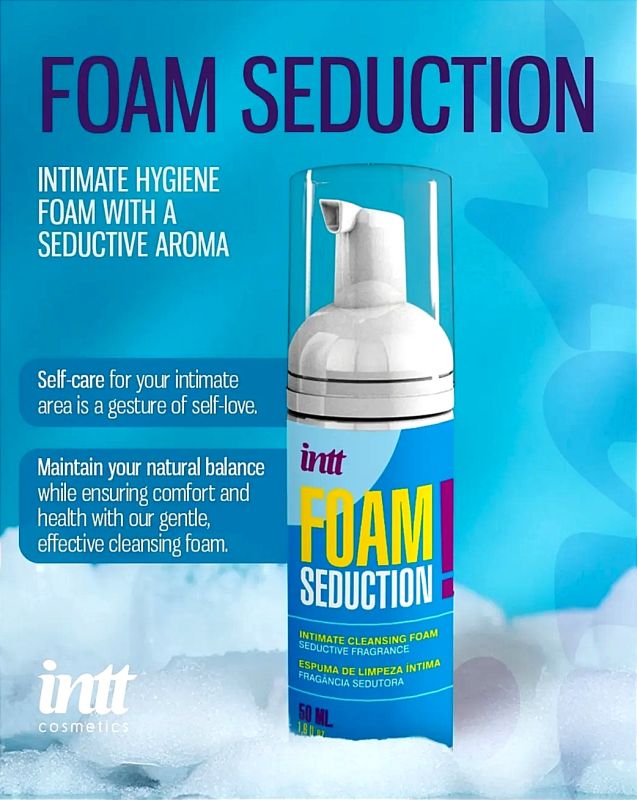 Пена для интимной гигиены Intt FOAM SEDUCTION! унисекс, с ароматом, 50 мл вид 3