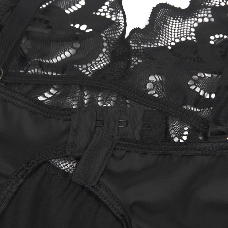 Кружевной Пеньюар Star Night с трусиками, черный, XL вид 8
