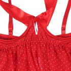 Пеньюар у горошок з бантами на грудях Star Night та стрінги в комплекті, червоний, XS/S вид 6