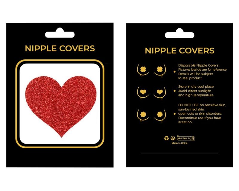 Пестиси на соски червоні сідочки Star Night з глітером вид 5