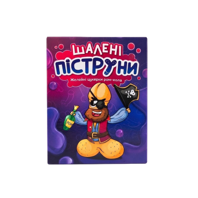 Пікантні желейки у вигляді пеніса "Шалені Піструни" зі смаком ром-коли, 100 гр