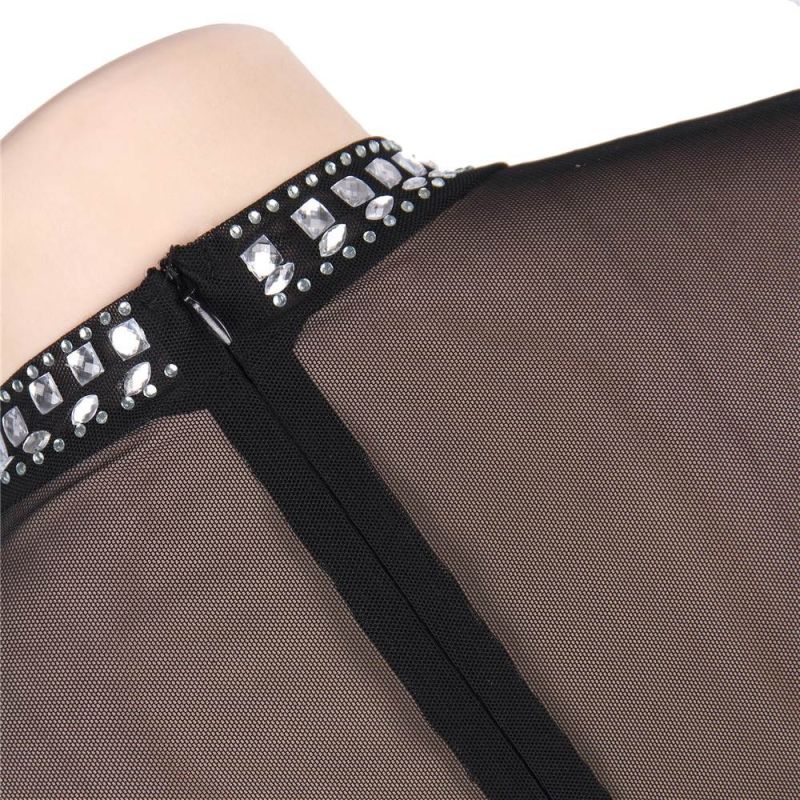 Сукня-міні в камінчиках з горловиною Star Night чорна, M/L вид 6