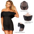 Платье с открытыми плечами кружева Star Night со стрингами, черное, M вид 4