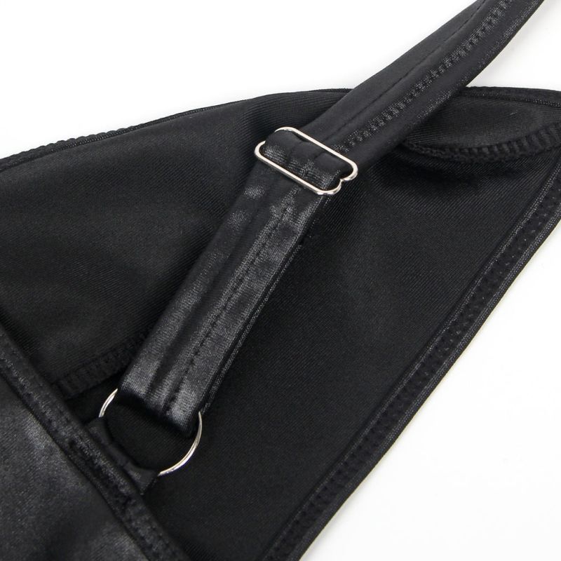 Сукня зі штучної шкіри та ремінцями на руки та шию Star Night з трусиками, чорний, М вид 17