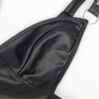 Сукня зі штучної шкіри та ремінцями на руки та шию Star Night з трусиками, чорний, XL вид 11