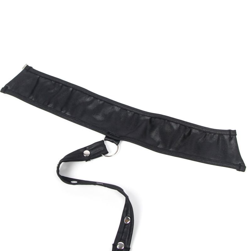 Платье из искусственной кожи и ремешками на руки и шею Star Night с трусиками, черный, XL вид 16