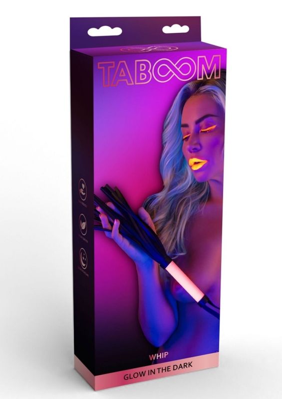 Плеть рожево-чорна, що світиться в темряві Taboom, 37 см вид 2