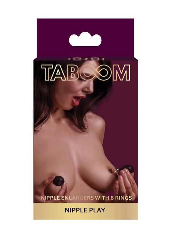 Помпи для сосків Taboom Nipple Play з набором кілець, чорні вид 2