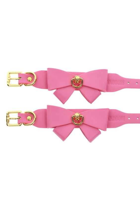 Поножи с бантиками Taboom Malibu Ankle Cuffs из веганской кожи, розовые вид 14