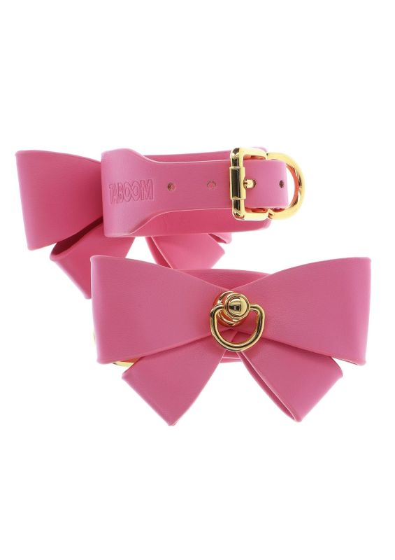 Поножи с бантиками Taboom Malibu Ankle Cuffs из веганской кожи, розовые вид 13
