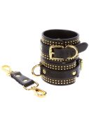 Поножі Taboom Vogue Studded Ankle Cuffs Set із веганської шкіри, чорні із золотистою фурнітурою