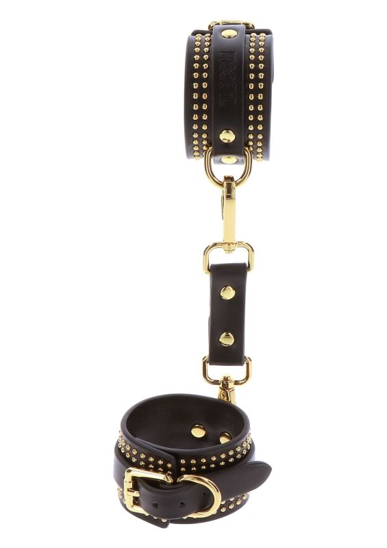 Поножі Taboom Vogue Studded Ankle Cuffs Set із веганської шкіри, чорні із золотистою фурнітурою вид 8