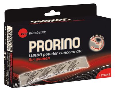 Порошок для підвищення лібідо HOT ERO PRORINO Black Line Libido в пачці 7 стіків (ціна за 1 стік)