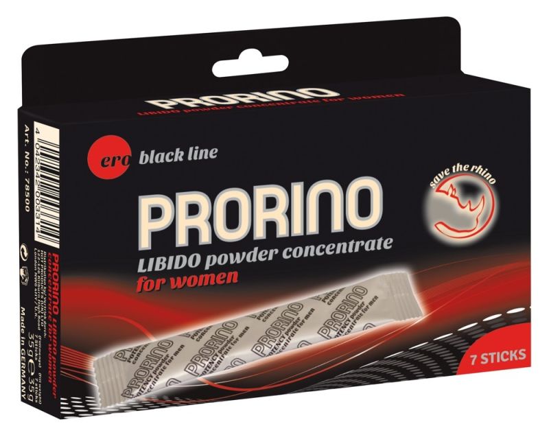 Порошок для повышения либидо HOT ERO PRORINO Black Line Libido в пачке 7 стиков (цена за 1 стик) вид 2