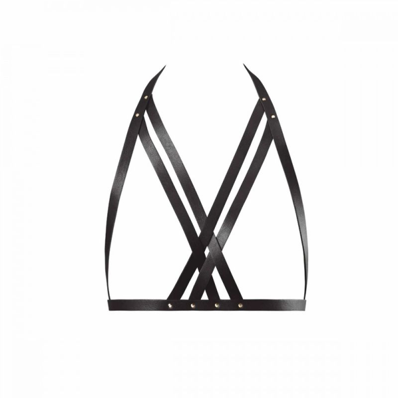 Портупея Bijoux Indiscrets MAZE - Halter Bra Harness Black вид 5