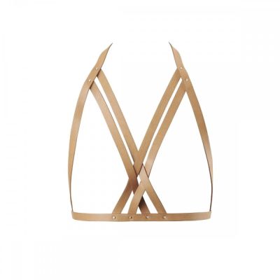 Портупея Bijoux Indiscrets MAZE - Halter Bra Harness Braun