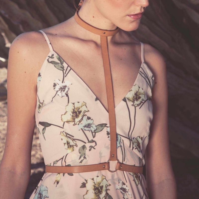 Портупея Bijoux Indiscrets MAZE - I Harness Brown, екошкіра вид 4