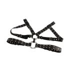 Портупея-бондаж Chisa BEHAVE! Luxury Fetish с декоративными заклепками, черная вид 3