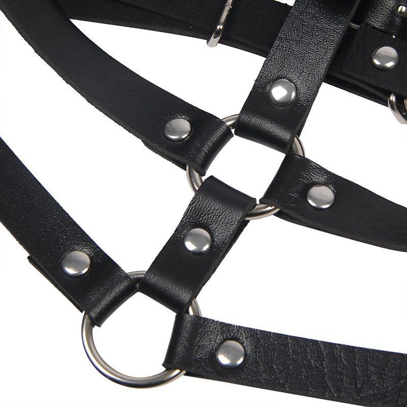 Портупея зі штучної шкіри Star Night Leather Chest Harness Straps, чорна вид 5