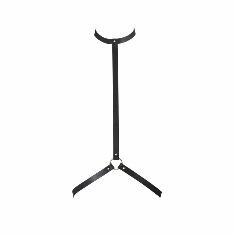 Портупея MAZE Bijoux Indiscrets с ошейником и одним сечением, черная вид 8