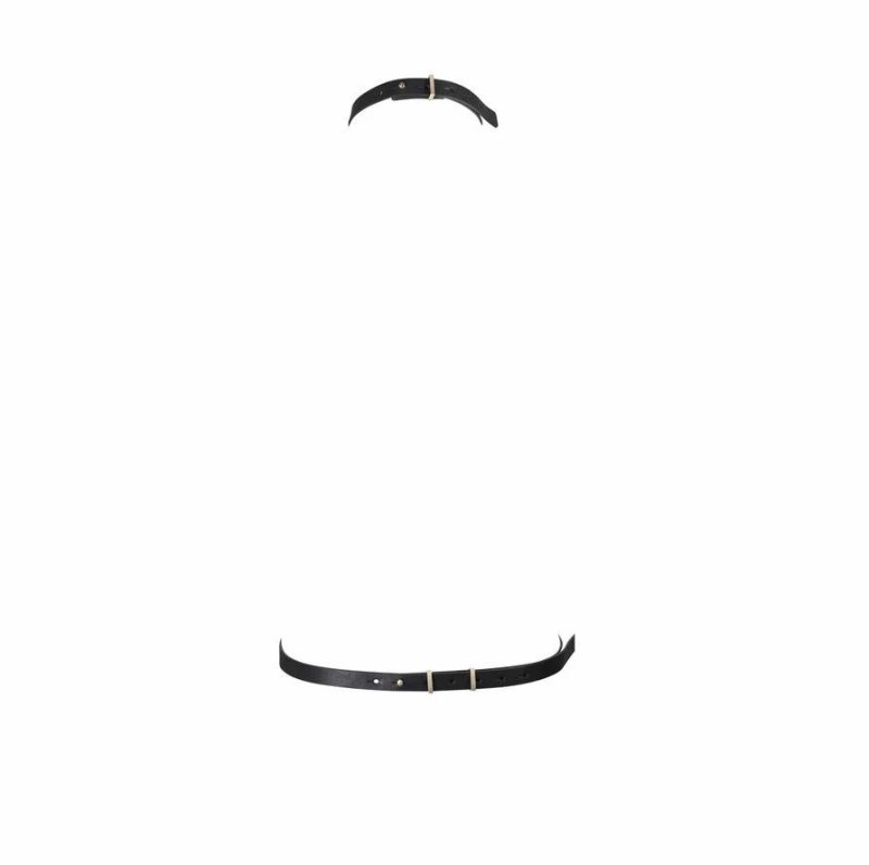 Портупея MAZE Bijoux Indiscrets с ошейником и одним сечением, черная вид 9