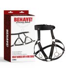 Портупея на груди з ланцюжками та декоративними кільцями на соскі Chisa BEHAVE! Luxury Fetish чорна вид 2