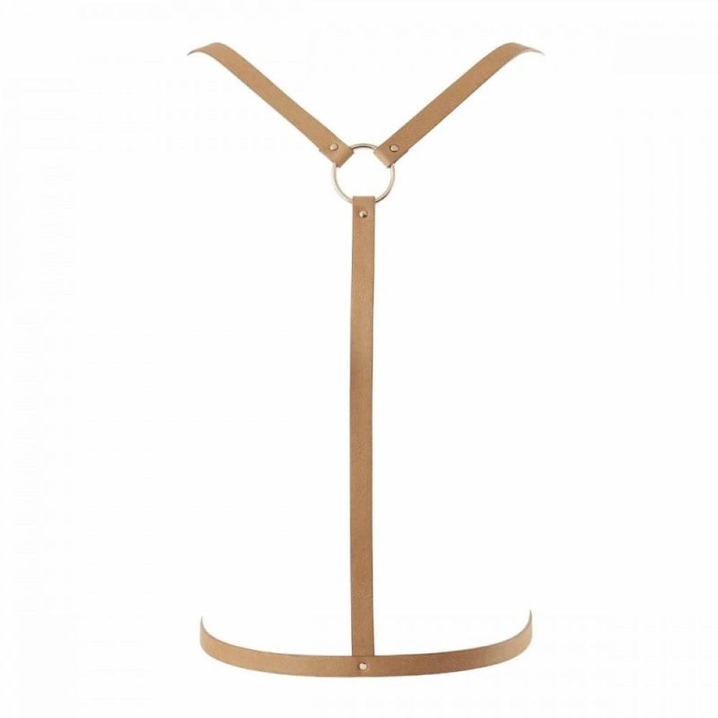 Портупея з кільцем на шиї MAZE Bijoux Indiscrets бежева, OS вид 4