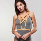 Портупея з перехресним плетивом на грудях MAZE Bijoux Indiscrets бежева вид 2