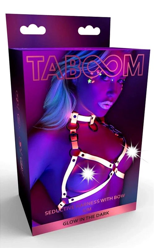 Портупея в виде бюстье с открытыми чашками Taboom Glow In The Dark флуорисцентная, L/XL вид 2