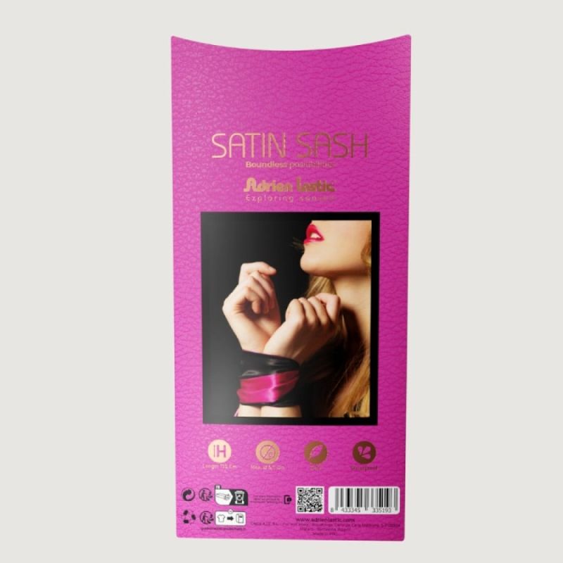 Пов'язка із сатину на очі Adrien Lastic Satin Sash чорно-рожева вид 7