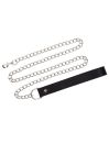 Повідець з карабіном та чорною петлею Taboom Luxury Bondage Essentials Chain Leash, сріблястий вид 6