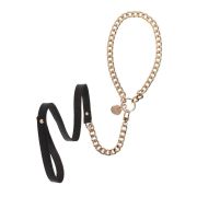 Повідець ланцюг із петлею зі штучної шкіри Statement Leash золотистий, 75 см