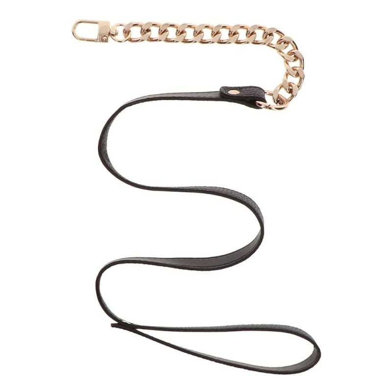 Повідець ланцюг із петлею зі штучної шкіри Statement Leash золотистий, 75 см вид 6