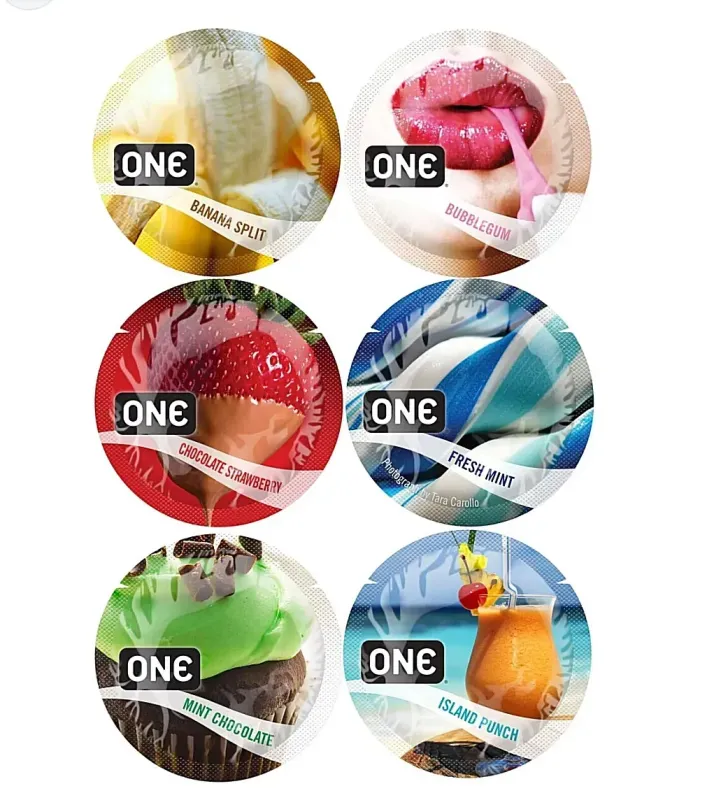 Набір оральних презерватив One Flavor Waves Mint Chocolate зі смаком м'яти з шоколадом (ціна за 5 шт) вид 3