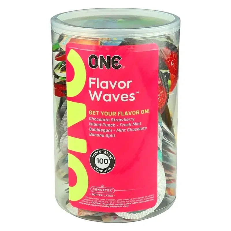 Набор оральных презерватив One Flavor Waves Mint Chocolate со вкусом мяты с шоколадом (цена за 5 шт) вид 4