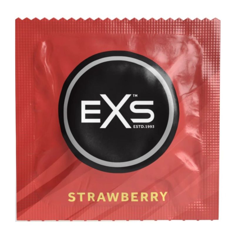 Презервативи зі смаком полуниці EXS Strawberry, веганські (ціна за 5 шт.) вид 3